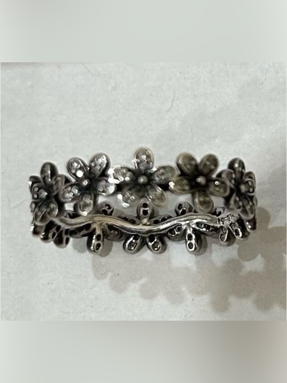 Pandora 925 Sterling Silver Floral Daisy Ring -l